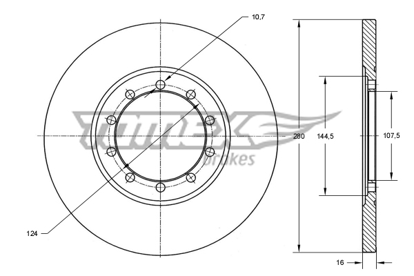 Brzdový kotúč TOMEX Brakes